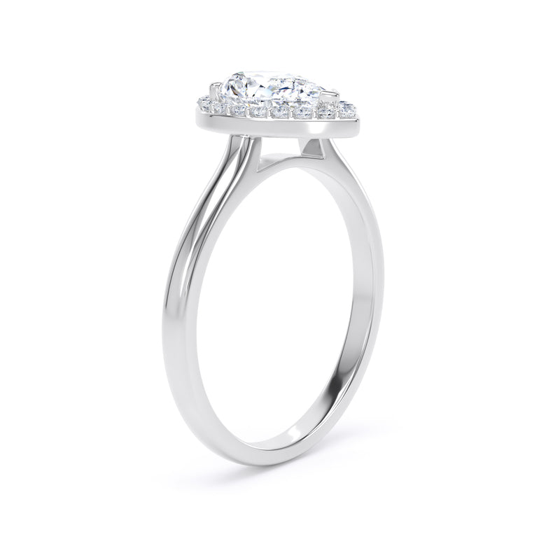 Halo Ring | Platinum, Pear Diamond | DHP01 LGP