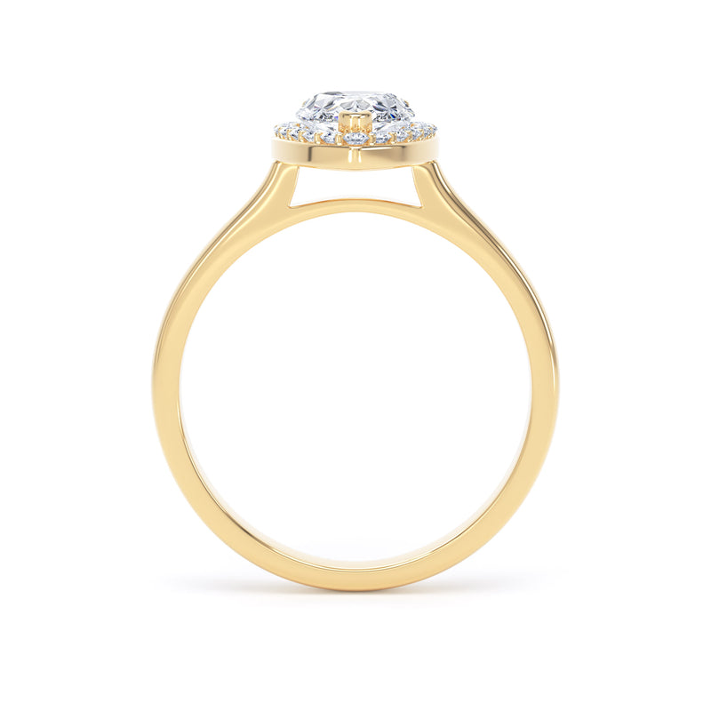 Halo Ring | Yellow Gold, Pear Diamond | DHP01 LGP