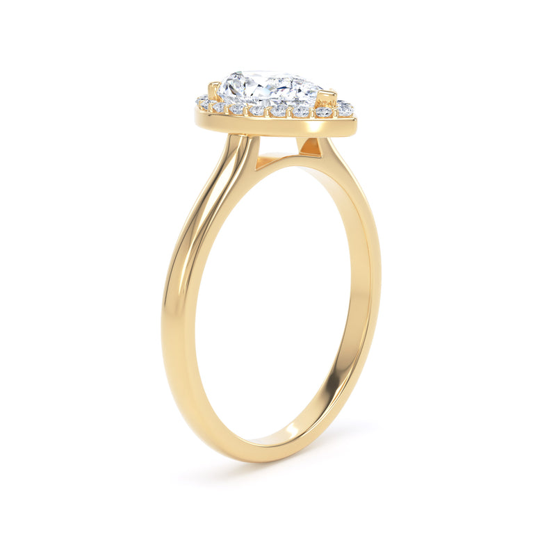 Halo Ring | Yellow Gold, Pear Diamond | DHP01 LGP