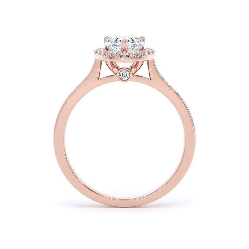 Halo Peekaboo Ring | Rose Gold, Pear Diamond | DHP02 SMP
