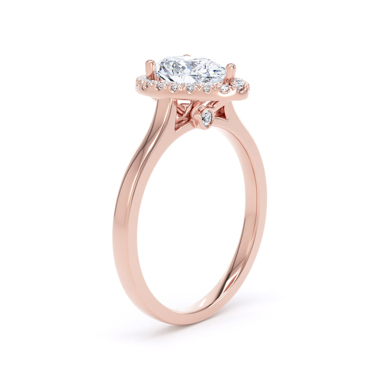 Halo Peekaboo Ring | Rose Gold, Pear Diamond | DHP02 SMP