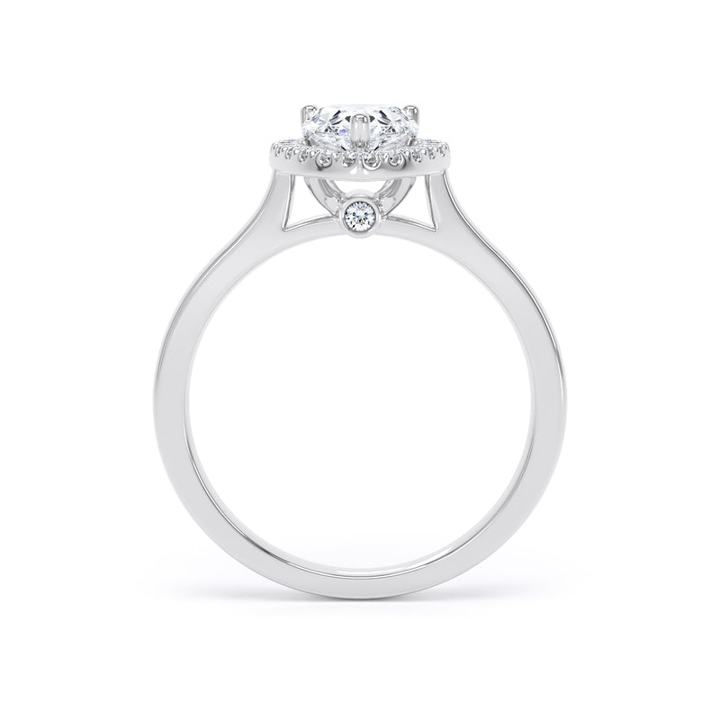 Halo Peekaboo Ring | Platinum, Pear Diamond | DHP02 LGP