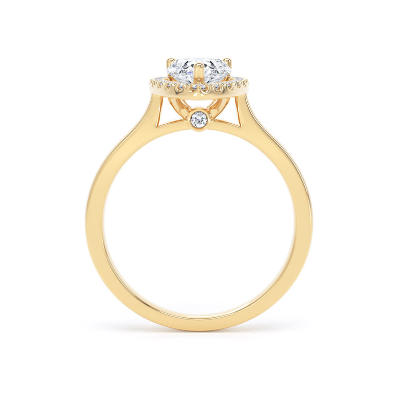 Halo Peekaboo Ring | Yellow Gold, Pear Diamond | DHP02 LGP