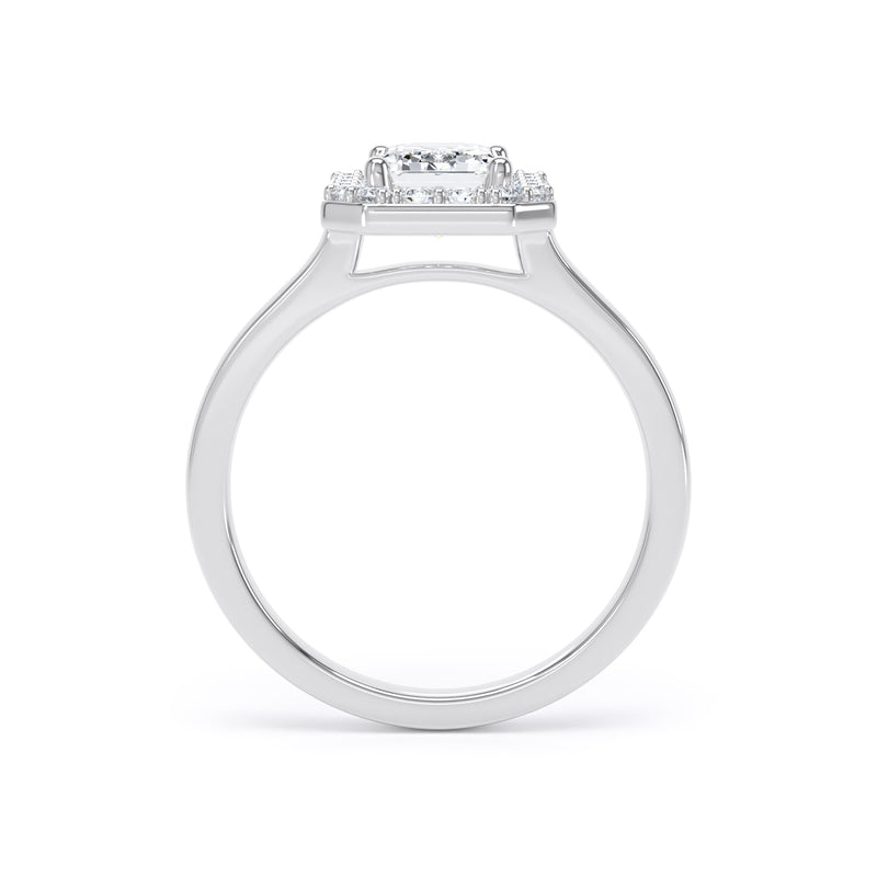Halo Ring | Platinum, Emerald Diamond | EHP01 SME