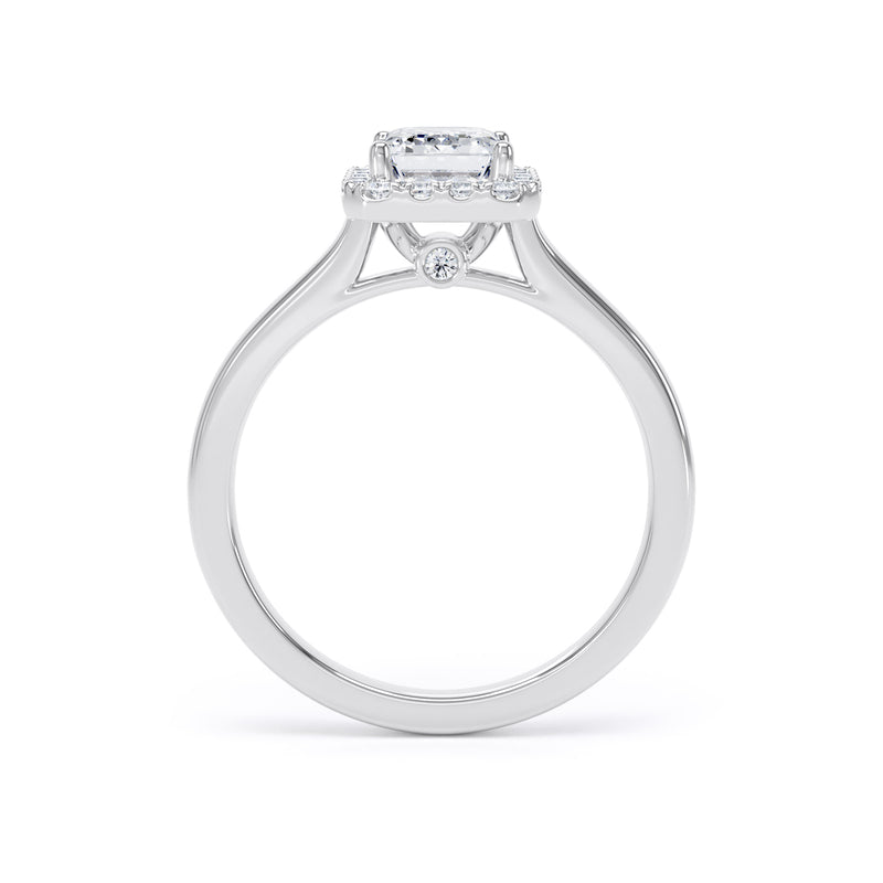 Halo Peekaboo Ring | Platinum, Emerald Diamond | EHP02 LGE