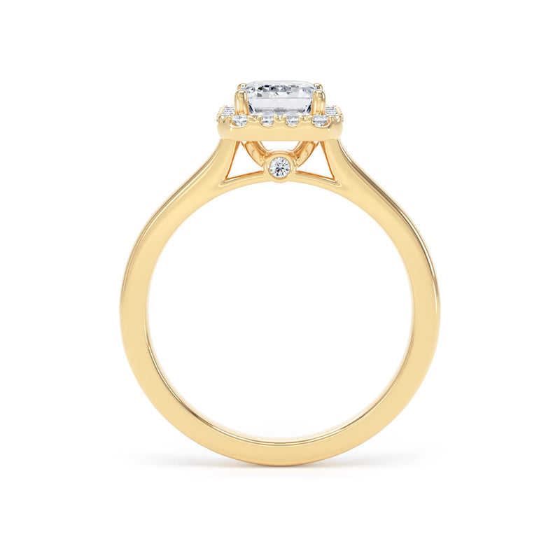 Halo Peekaboo Ring | Yellow Gold, Emerald Diamond | EHP02 LGE