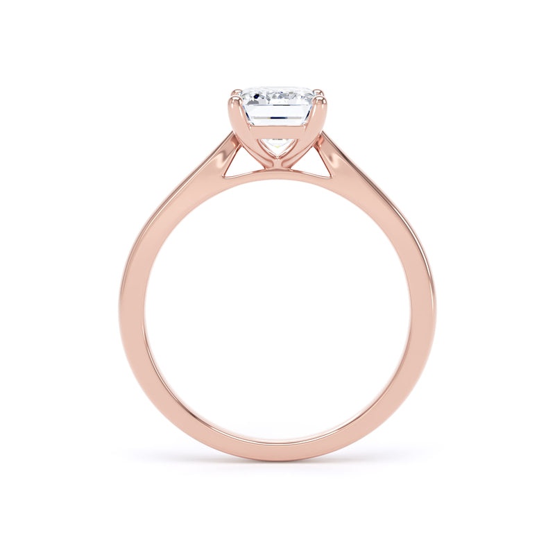Emerald Cut Solitaire Rose Gold Ring | EPP01 LGE