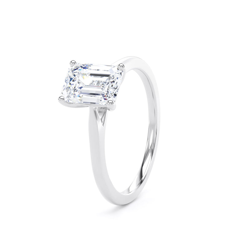 Emerald Cut Solitaire Platinum Ring | EPP01 LGE