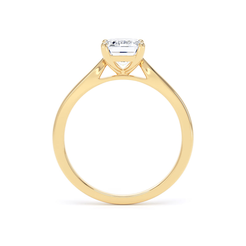 Emerald Cut Solitaire Yellow Gold Ring | EPP01 SME