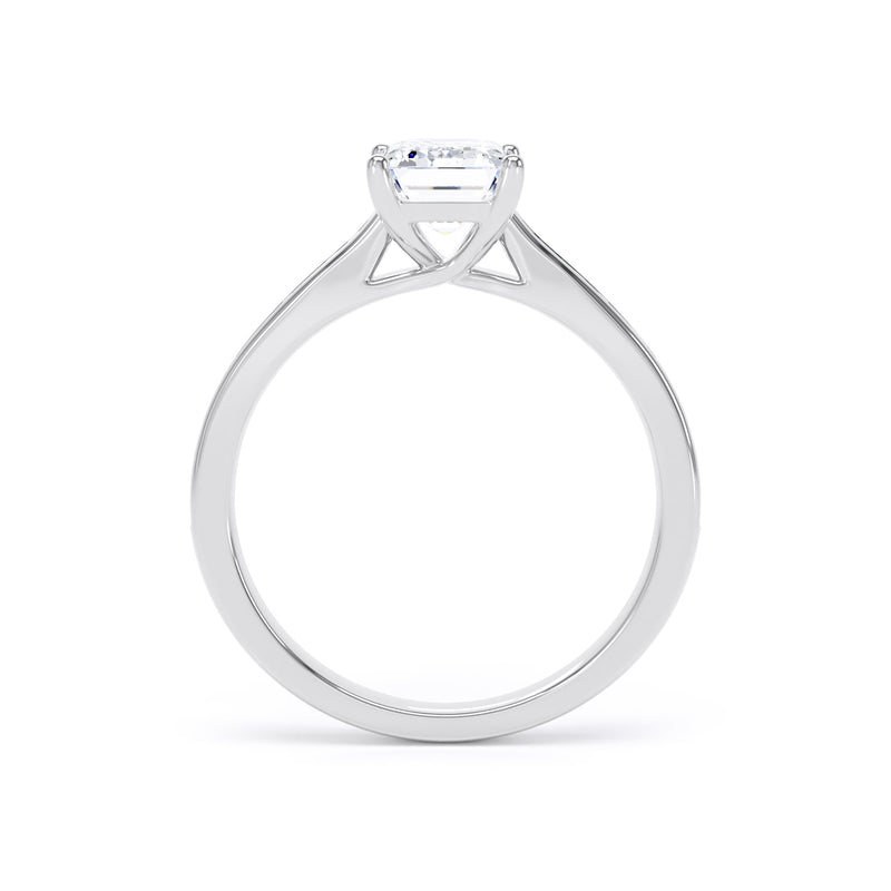Emerald Cut Engagement Ring, Channel Shoulder Set | ESC01 SME