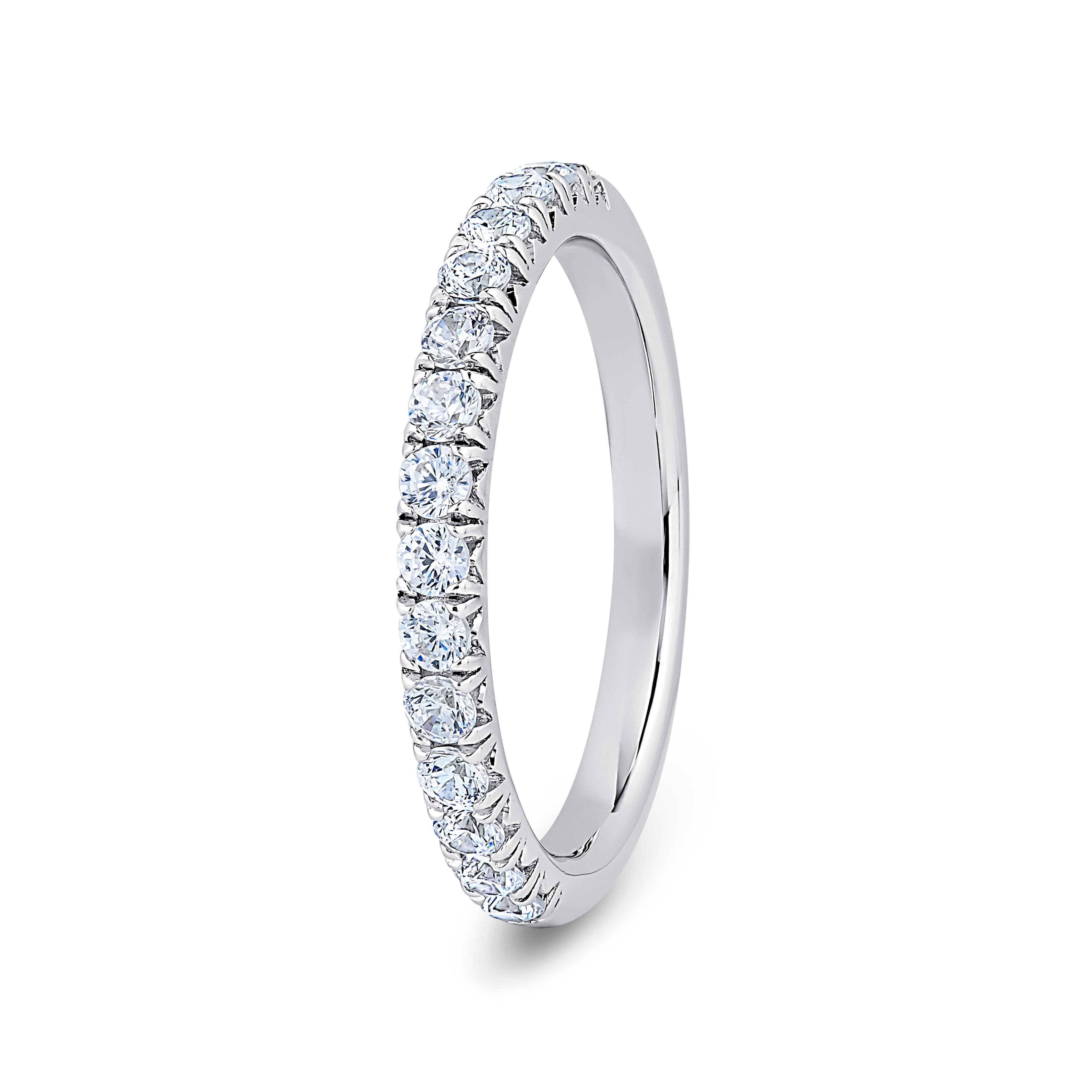 Round, Fishtail, Platinum Half Set Eternity Ring