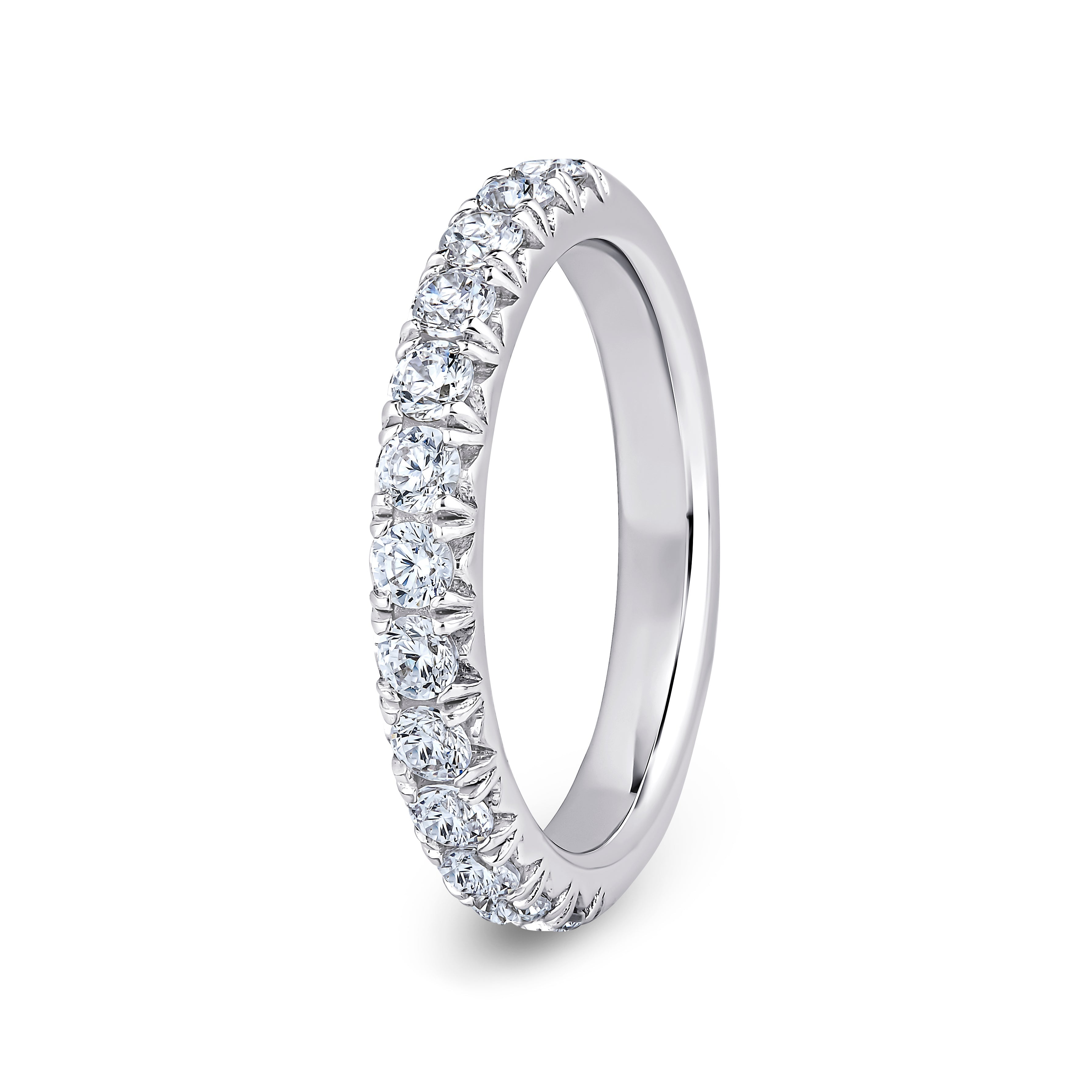 Round, Fishtail, Platinum Half Set Eternity Ring