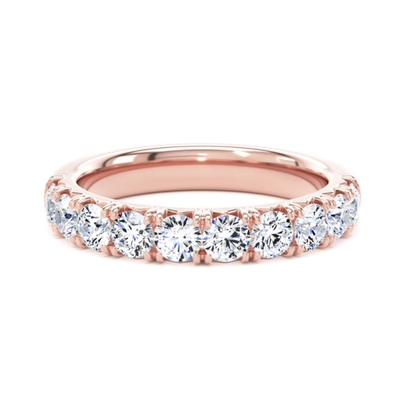 Round Diamond Ring, Fishtail Set Half Eternity | ET1222