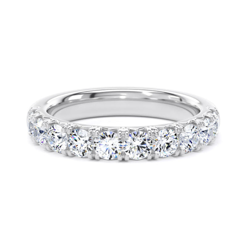 Round Diamond Ring, Fishtail Set Half Eternity | ET1222