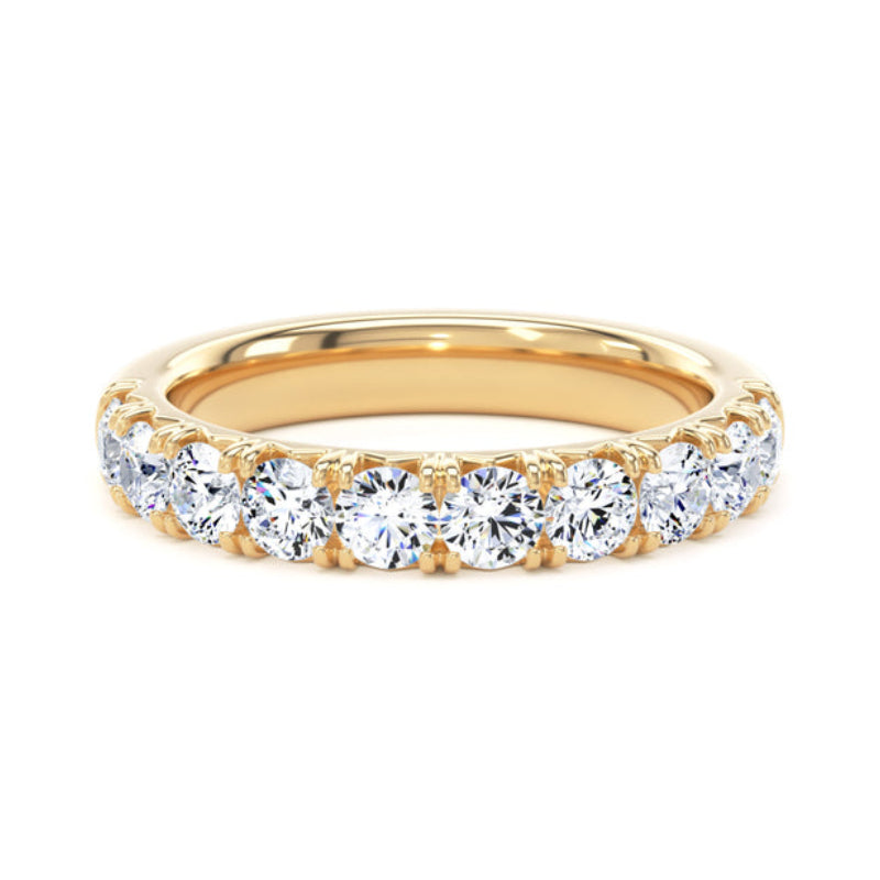 Round Diamond Ring, Fishtail Set Half Eternity | ET1222