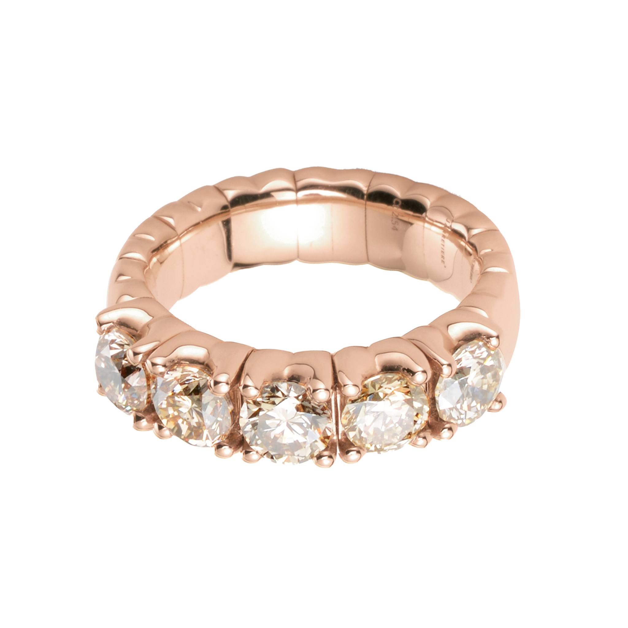 FLEX 5 Stone Ring - Rose Gold & Champaign Diamonds