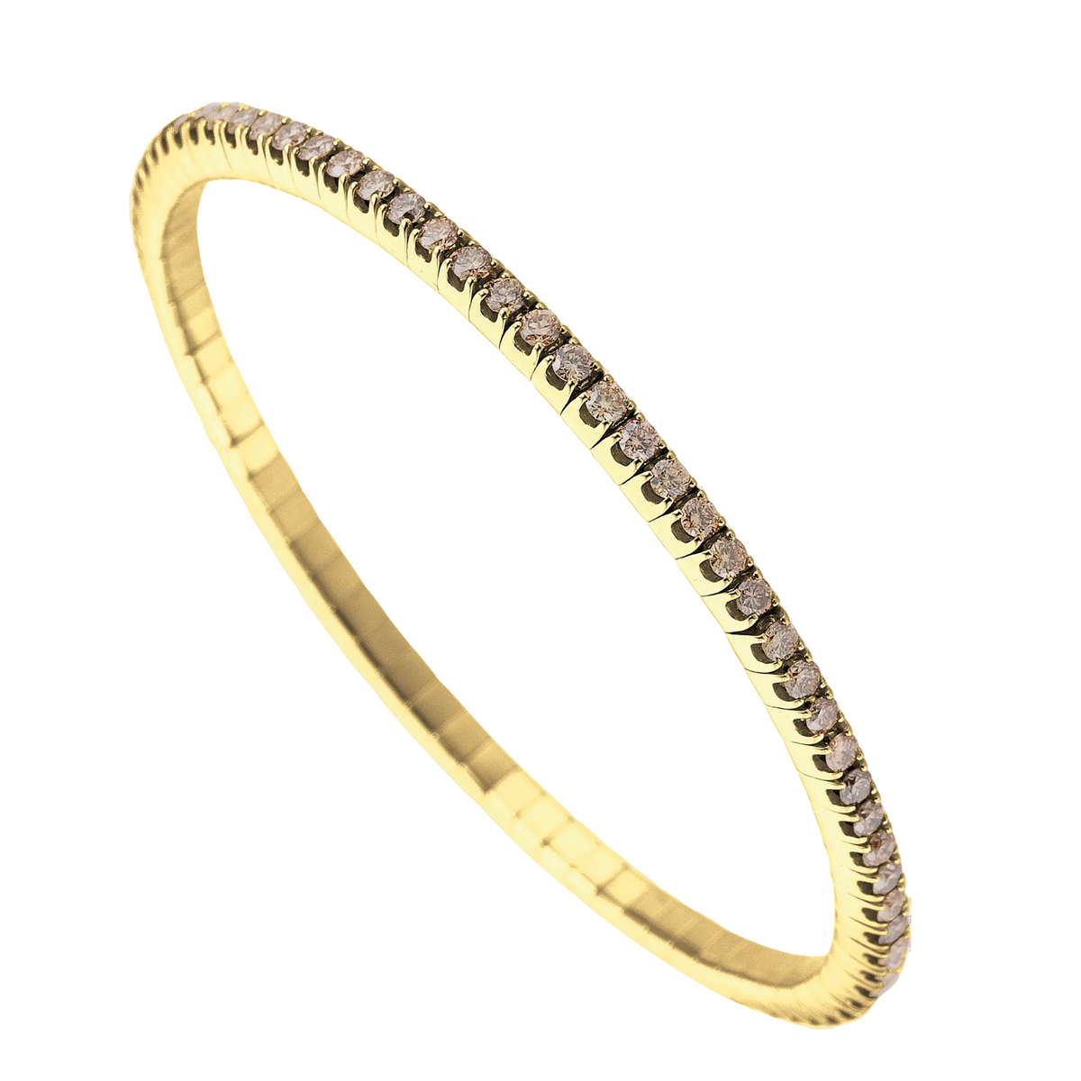Gold ring with small diamonds on a white background