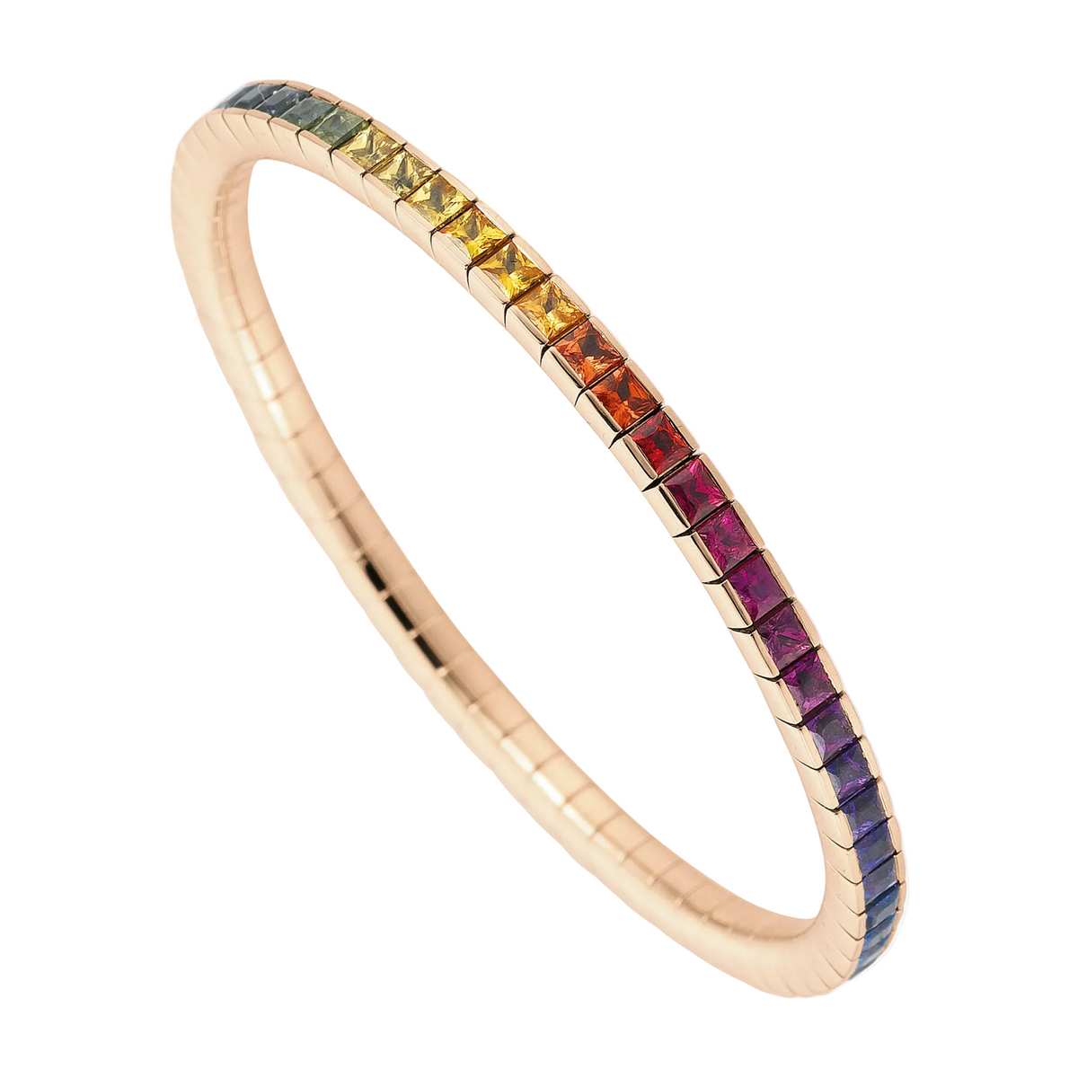 FLEX Rainbow Tennis Bracelet | Princess Cut Sapphires