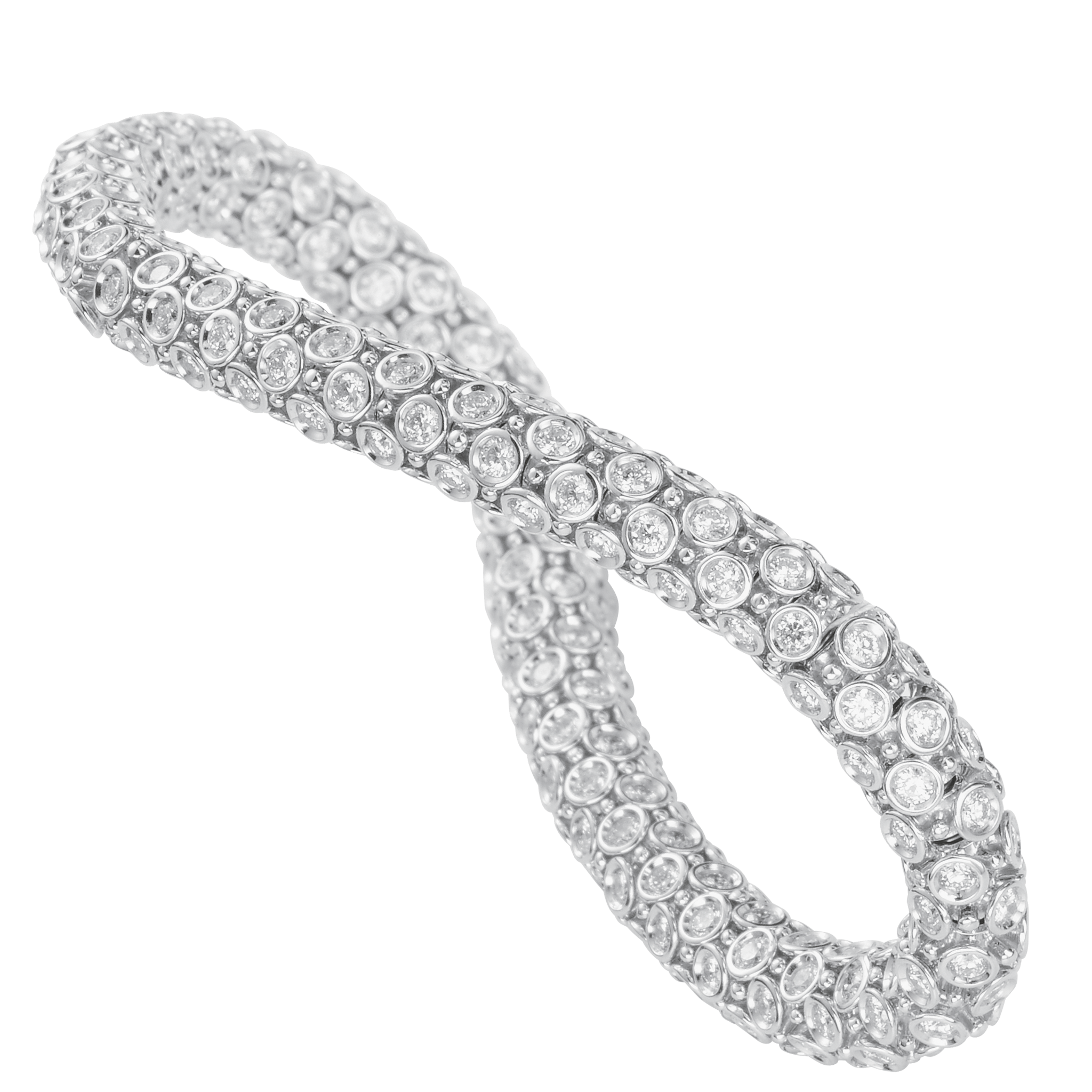 FLEX Wave Bracelet - White Gold & Diamonds