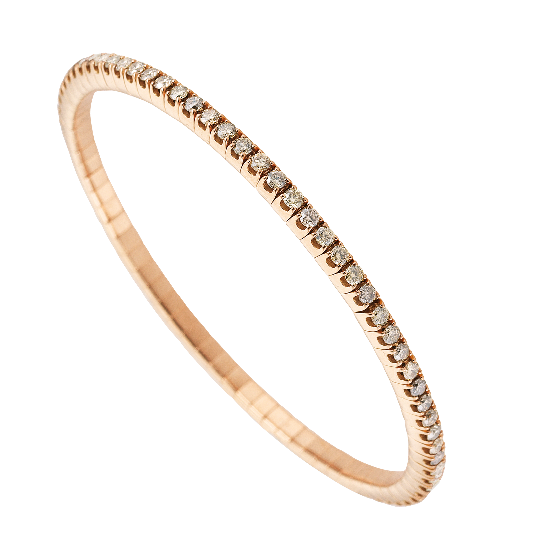 FLEX Tennis Bracelet - Rose Gold & Round Diamonds