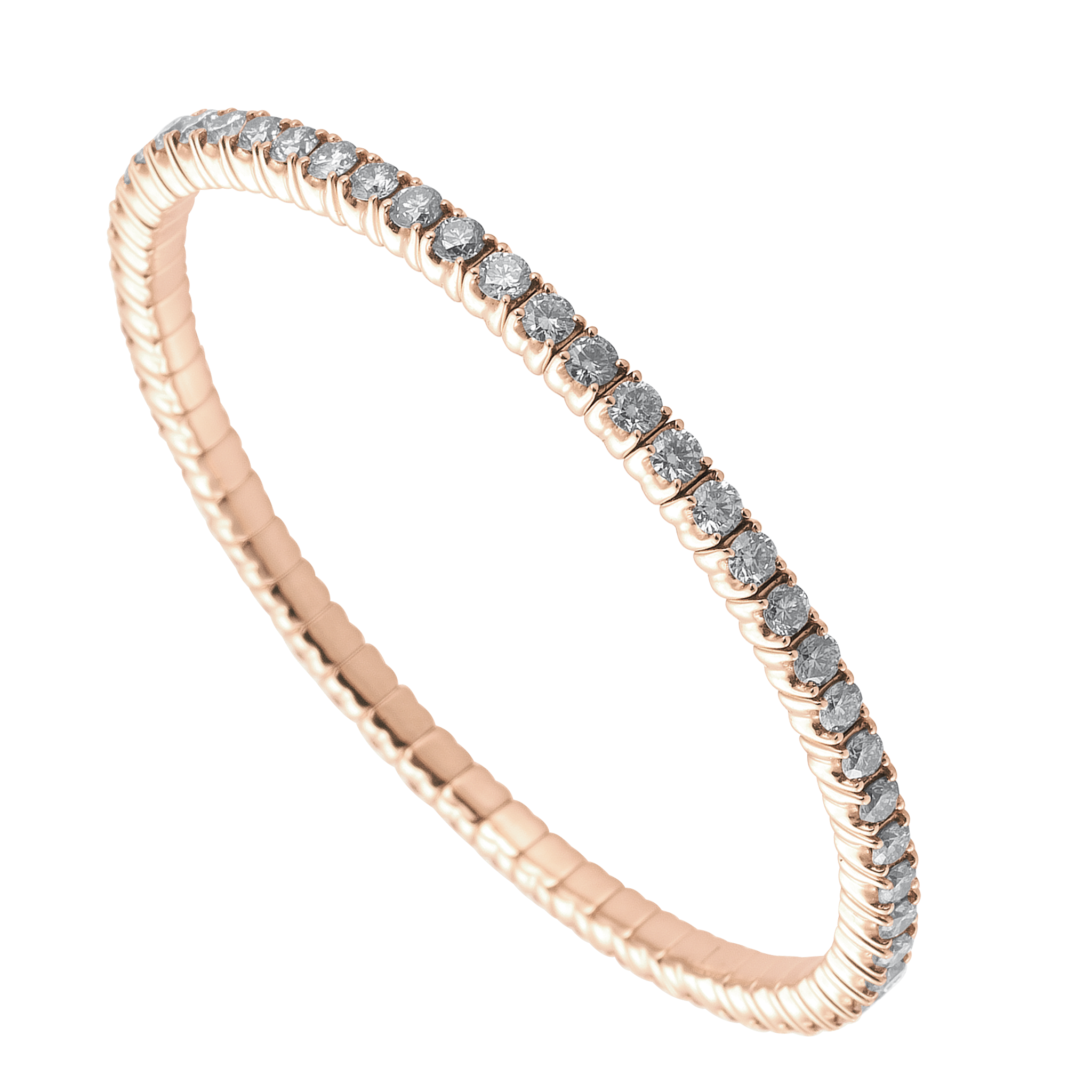 FLEX Tennis Bracelet - Rose Gold & Round Diamonds