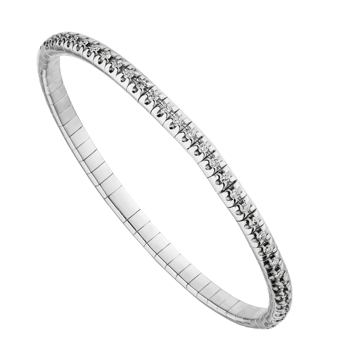 FLEX Tennis Bracelet | White Gold & Round Diamonds