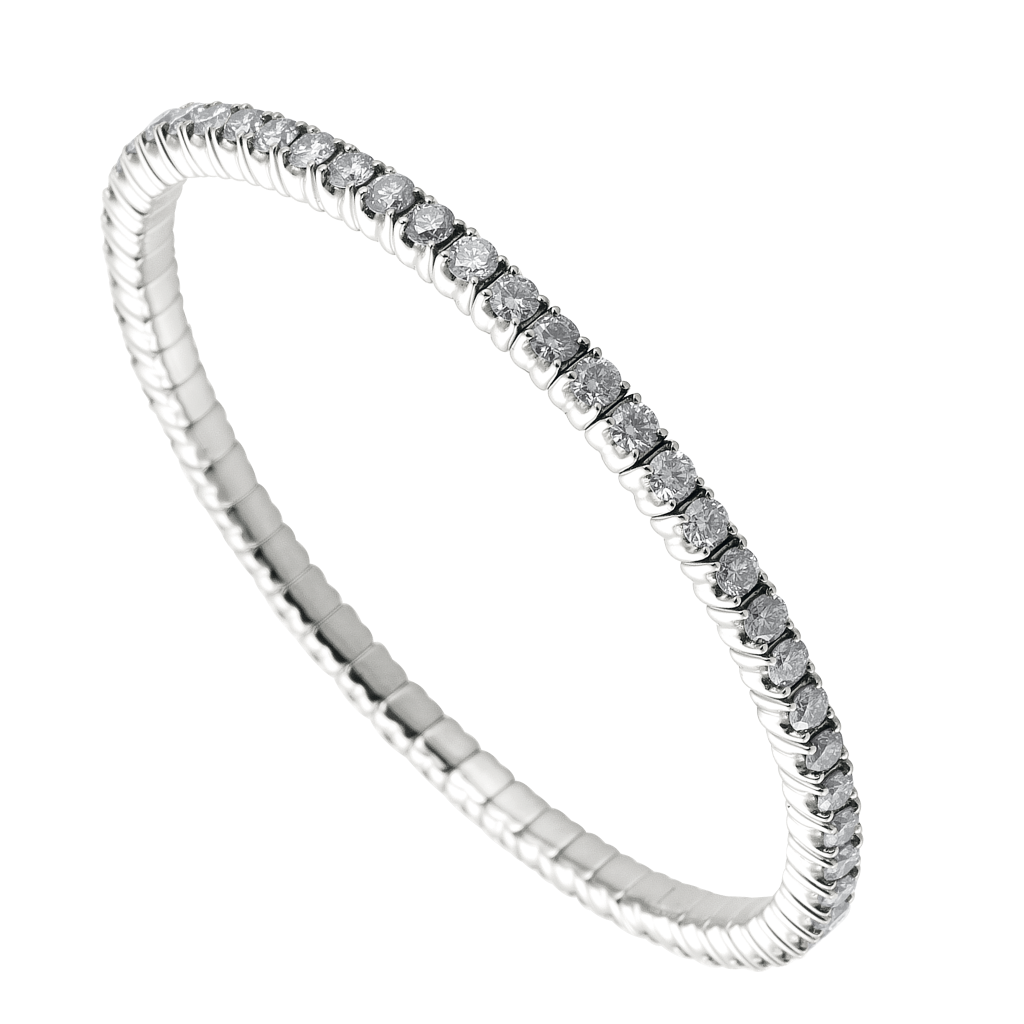 FLEX Tennis Bracelet - White Gold & Round Diamonds