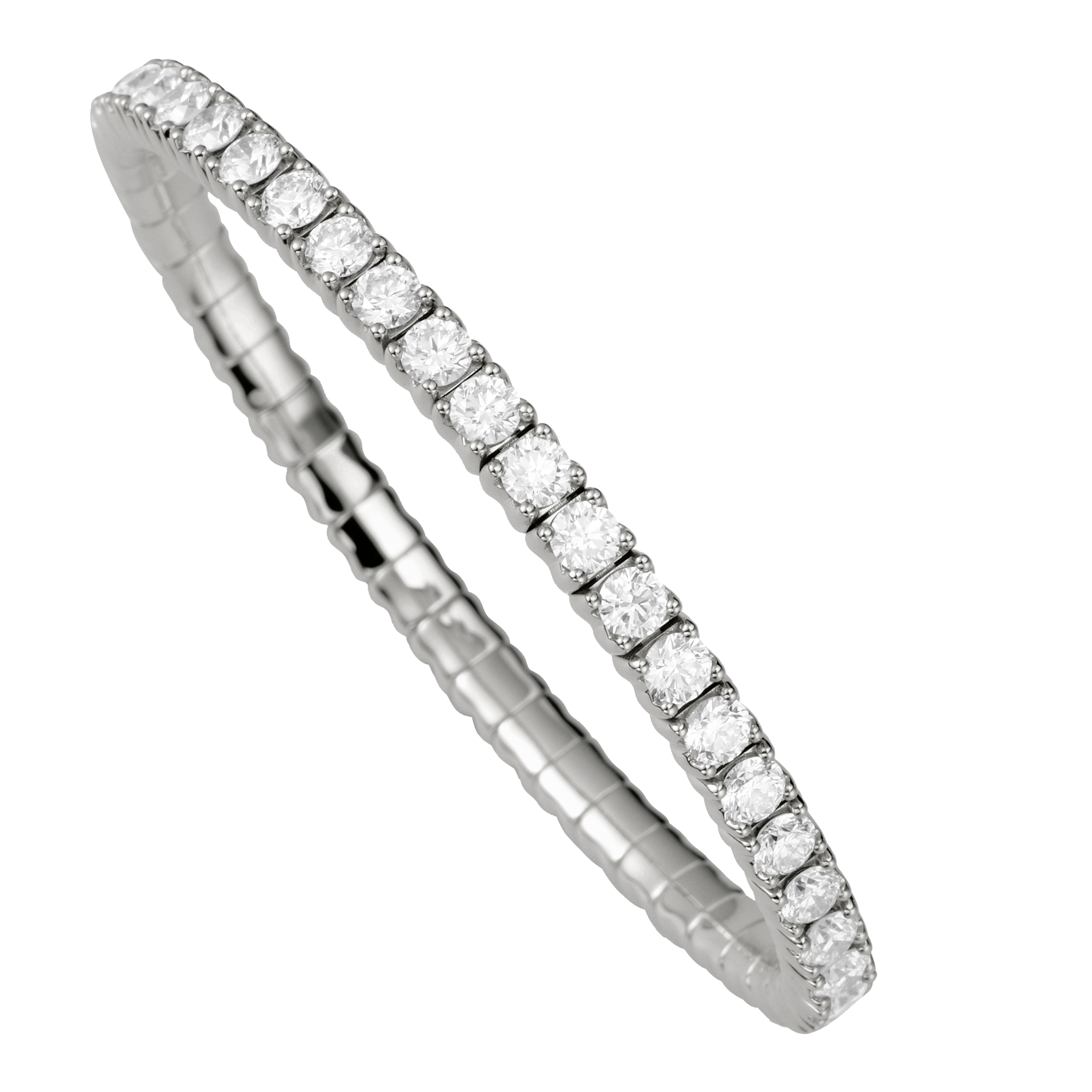 FLEX Tennis Bracelet - White Gold & Round Diamonds