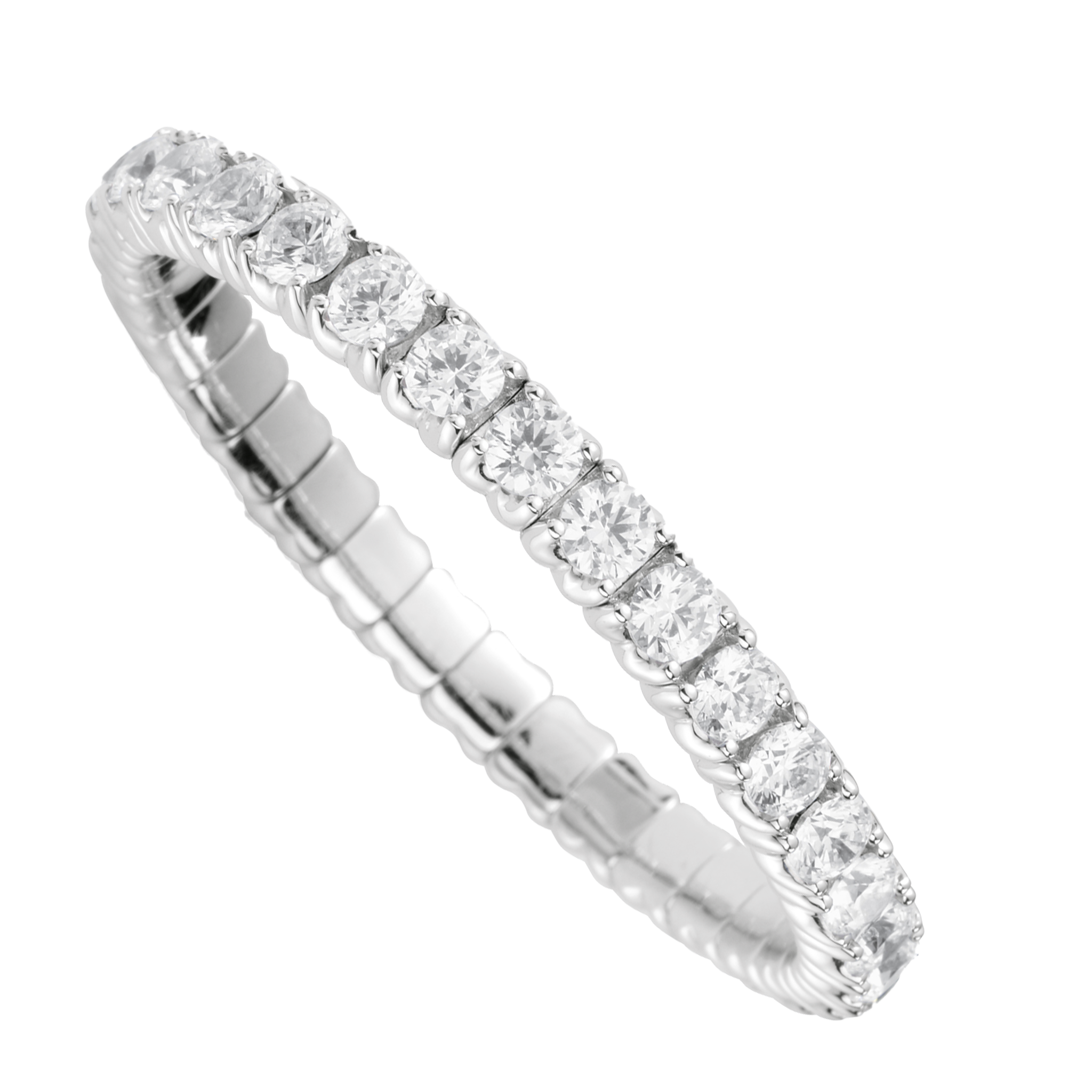 FLEX Tennis Bracelet - White Gold & Round Diamonds