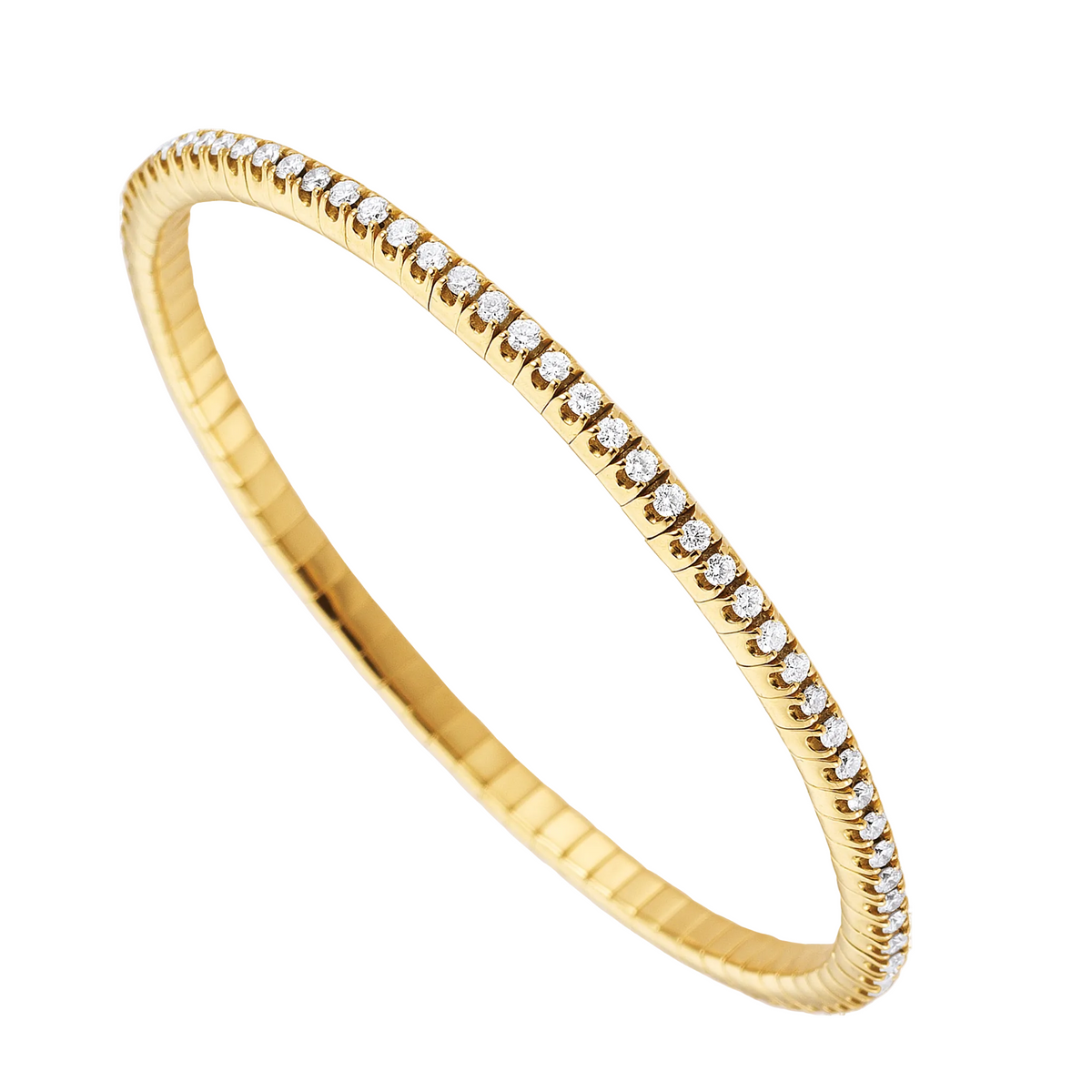 FLEX Tennis Bracelet | Yellow Gold & Round Diamonds