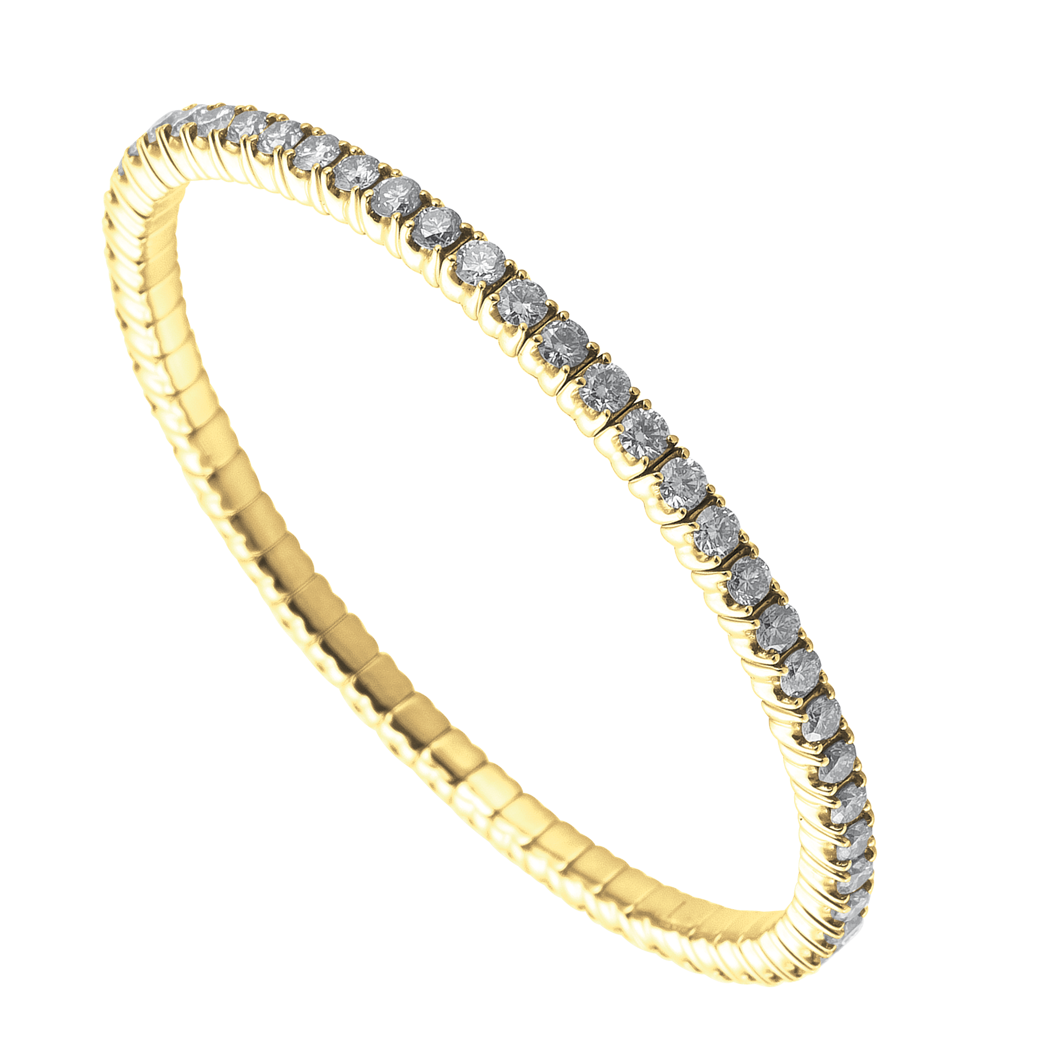 FLEX Tennis Bracelet - Yellow Gold & Round Diamonds