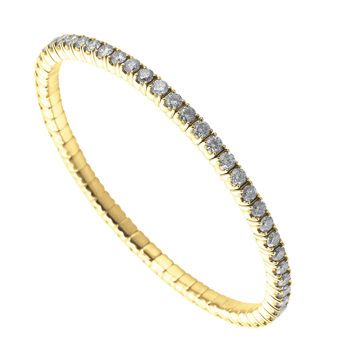 FLEX Tennis Bracelet | Yellow Gold & Round Diamonds