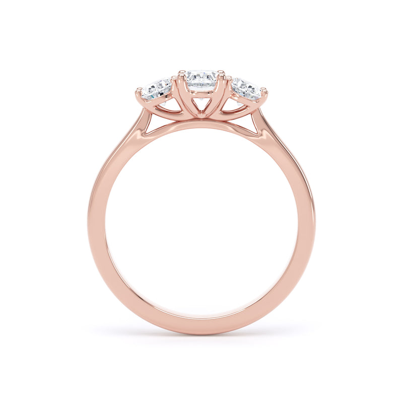 Oval Rose Gold Trilogy Ring | M3O01 LGO