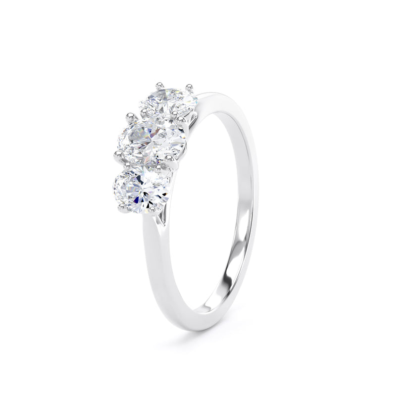 Oval White Gold Trilogy Ring | M3O01 LGO