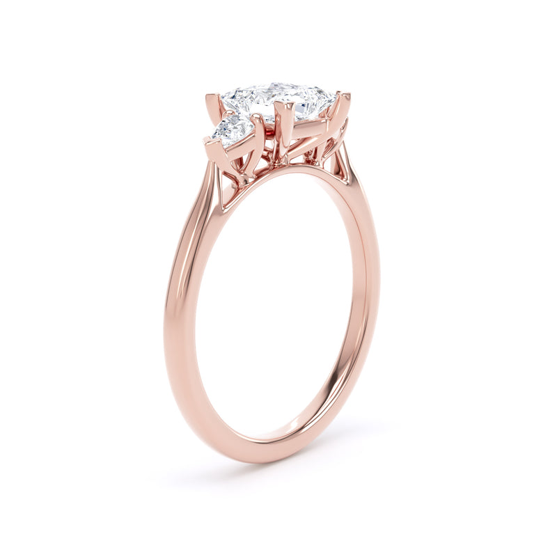 Princess & Pear Rose Gold Trilogy Ring | M3P01 LGP