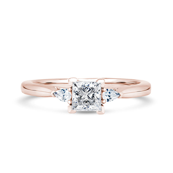Princess & Pear Rose Gold Trilogy Ring | M3P01