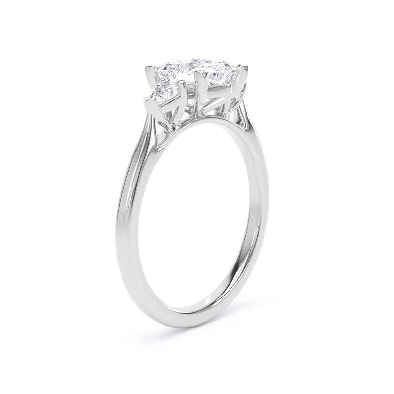Princess & Pear White Gold Trilogy Ring | M3P01 LGP