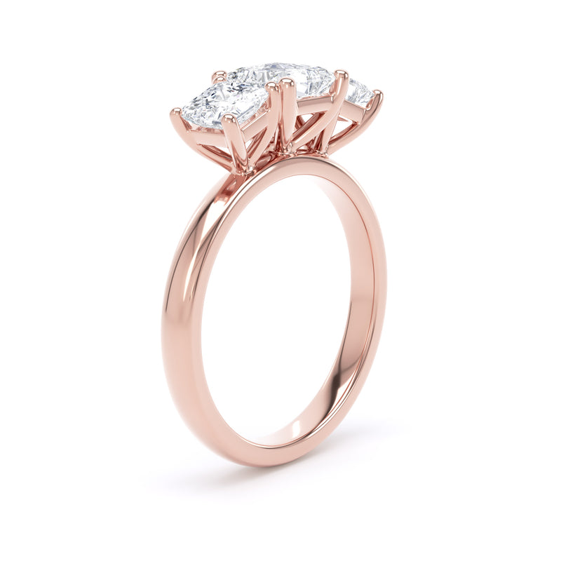 Princess Diamond Rose Gold Ring, Floating Head Trilogy | SMP M3P02