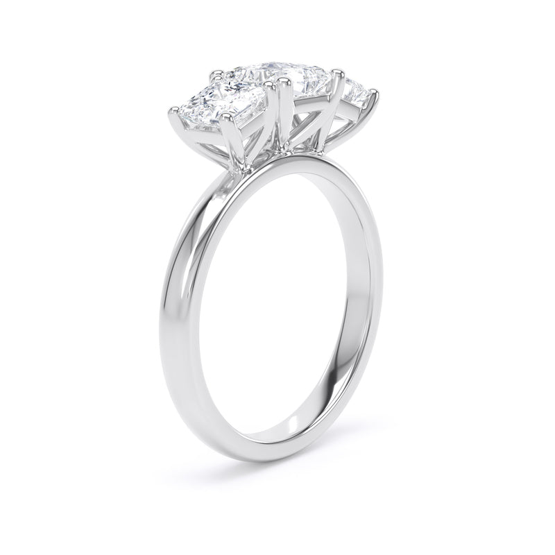 Princess Diamond Platinum Ring, Floating Head Trilogy | SMP M3P02