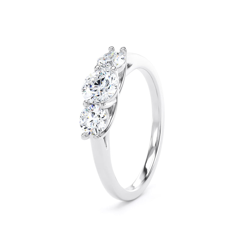 Round White Gold Primary Trilogy Ring | M3R01 LGR