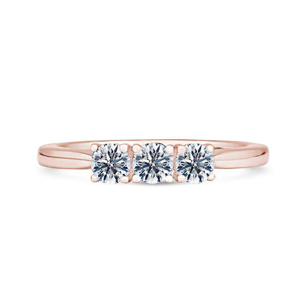 Round Rose Gold Trio Trilogy Ring | M3R02