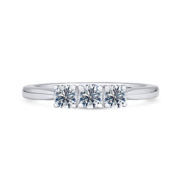 Round White Gold Trio Trilogy Ring | M3R02