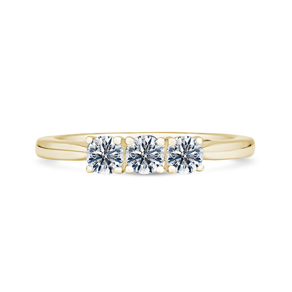 Round Yellow Gold Trio Trilogy Ring | M3R02