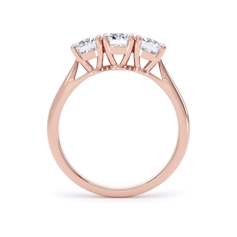Round Rose Gold Trio Trilogy Ring | M3R02
