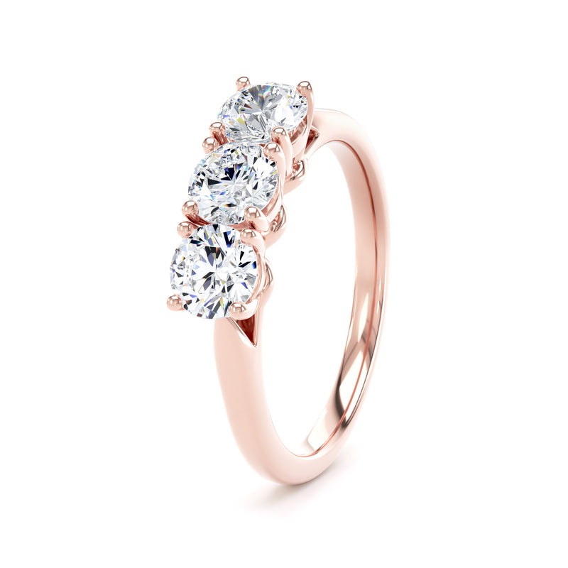 Round Rose Gold Trio Trilogy Ring | M3R02