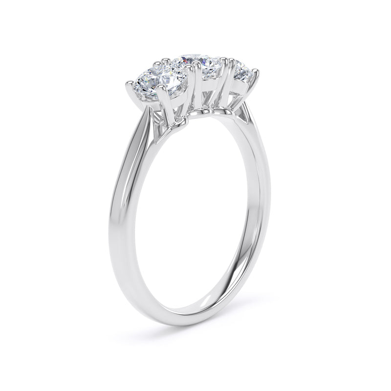 Round White Gold Trio Trilogy Ring | M3R02