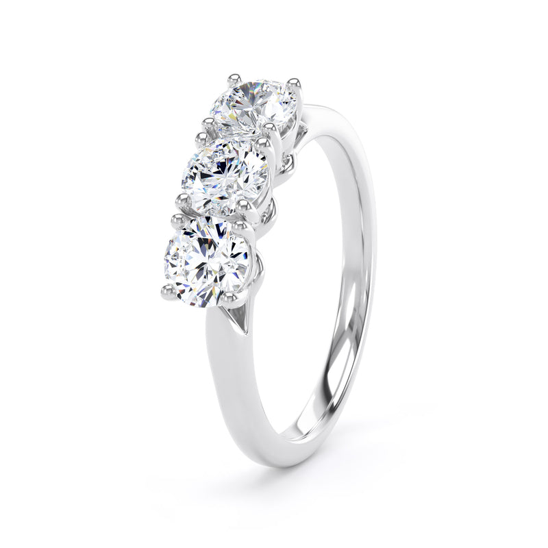 Round White Gold Trio Trilogy Ring | M3R02