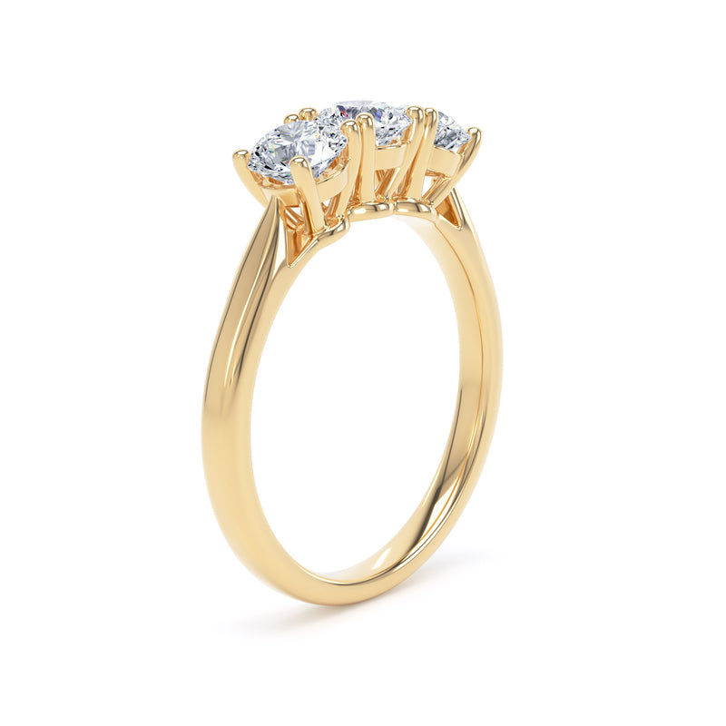 Round Yellow Gold Trio Trilogy Ring | M3R02