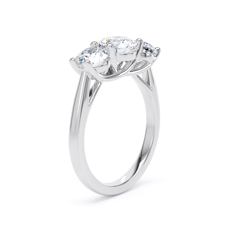 Round Diamond Platinum Ring, Crossover Gallery Trilogy | LGR M3R05