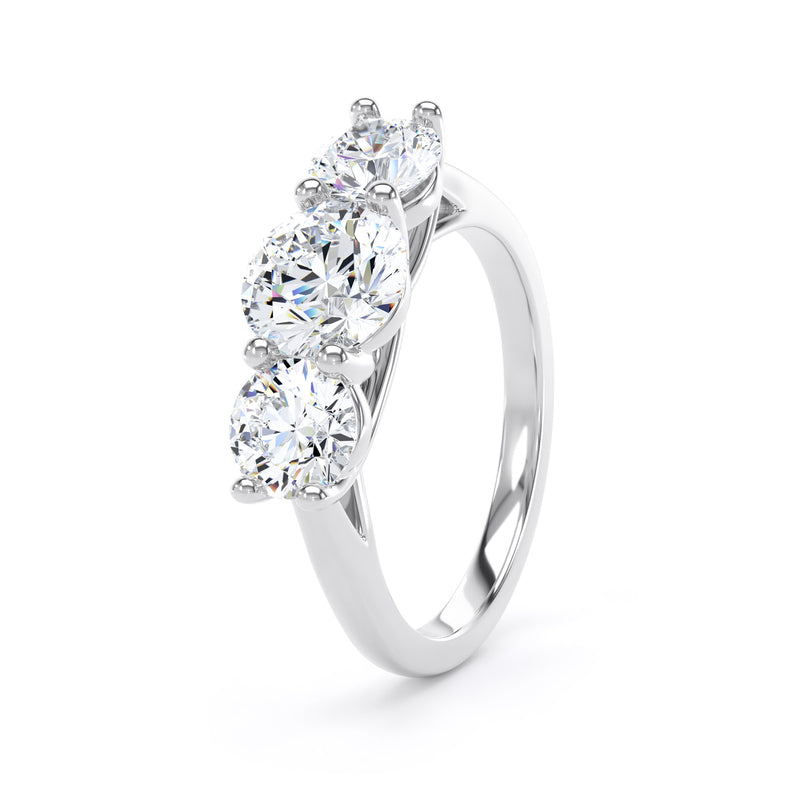 Round Diamond Platinum Ring, Crossover Gallery Trilogy | LGR M3R05